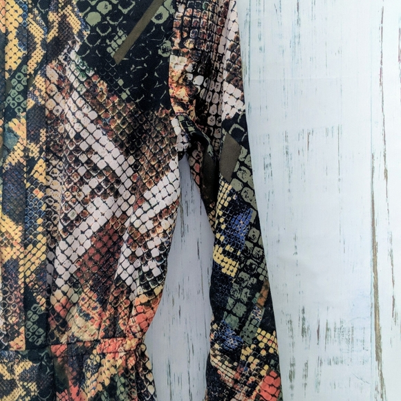 3/$20 Cavalier Snake Print Pleat Front Midi Dress - Picture 7 of 8